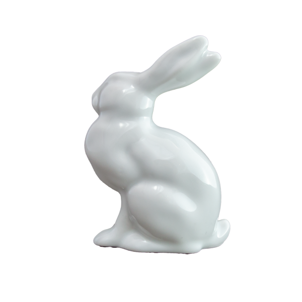Figur Osterhase € Porzellan weiß 15,90 9 cm Hase