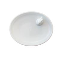 Oster-Schale klein oval mit Hase 13,5 cm Porzellan weiß